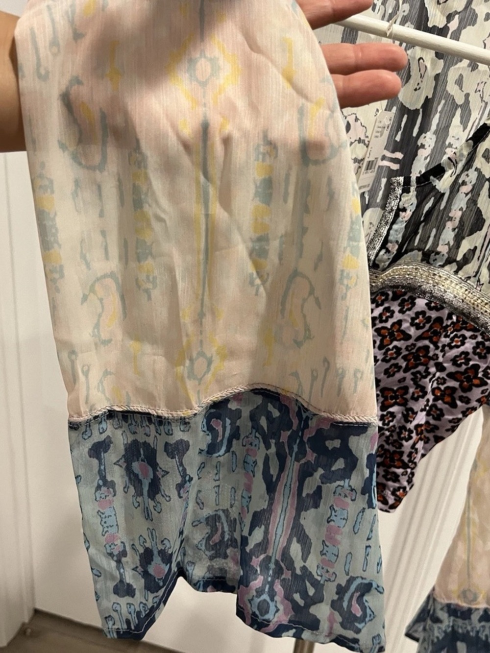 NEW Free People Walk That Way Top Lavender Sky Combo Size Small Bohemian - Picture 4 of 6